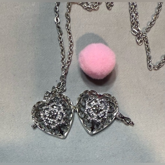 Silver Essential Oil Crystal Cage Pendant Necklace - Picture 1 of 9